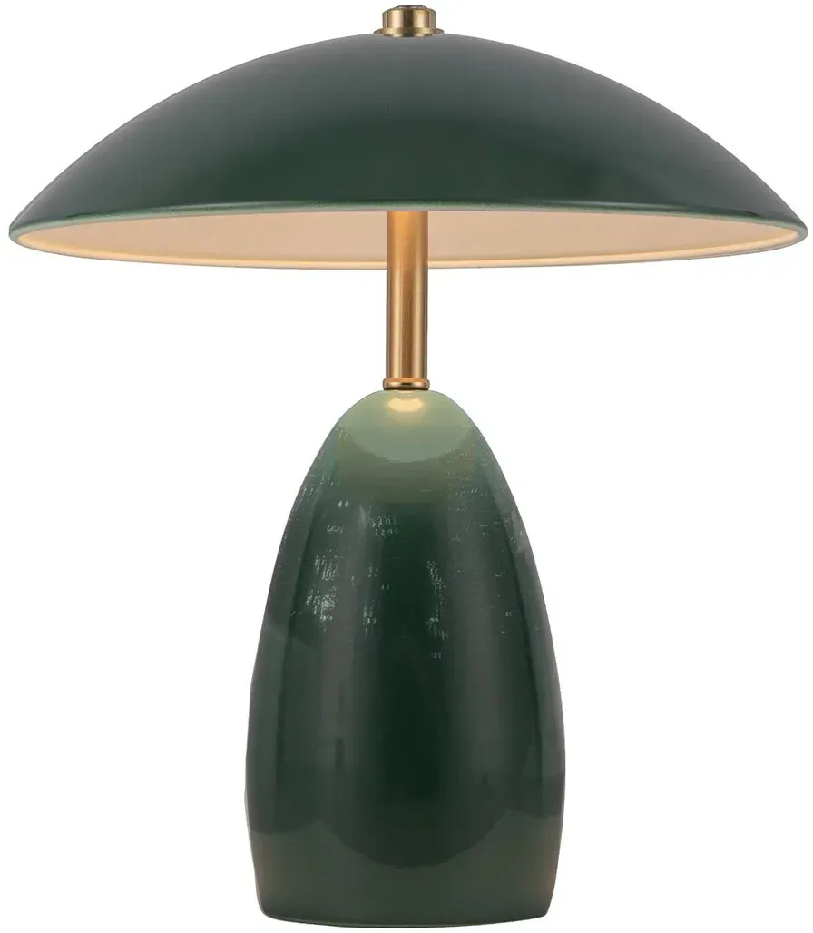 Elstead Lighting Poppy Akku LED Tischleuchte Piniengrün dimmbar Warmweiß