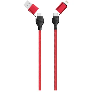 2Go 4in1 USB/Type C Datenkabel rot 120cm