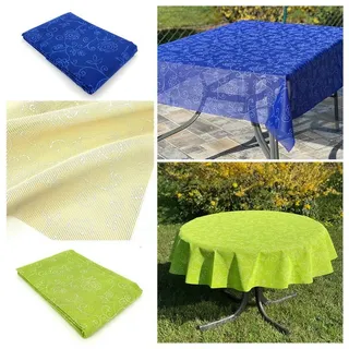 heimtexland Gartentischdecke Outdoor Garten Tischdecke Blumen Ranke Weichschaum (Stück 1-tlg), wetterfest I robust I UV-beständig I rutschfest I waschbar gelb rund | Ø 160 cm x 160 cm x 160 cm