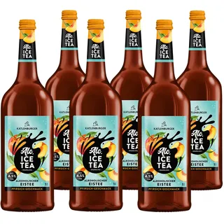 KATLENBURGER - Alc. Ice Tea Pfirsich | Sommerlicher, leicht alkoholischer Longdrink mit Kohlensäure und fruchtigem Pfirsich Geschmack. Inhalt: 6x 1l mit 4,5% vol.