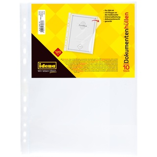 IDENA 376037 - Dokumentenhülle DIN A4, 10 Stück, genarbt