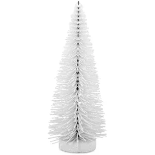 Dekobaum Glitzer 25 cm - weißer  Deko Tannenbaum - kleiner Metall Weihnachtsbaum
