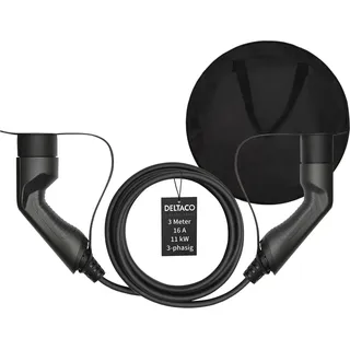 deltaco Deltaco, EV-Ladekabel + Tasche, Typ2 auf Typ2, 16 A, 11 kW, 3-phasig 3m