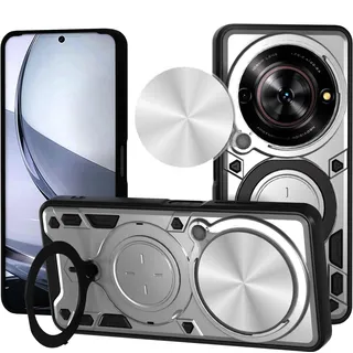 Jiajihua Kompatibel mit ZTE Nubia Focus 5G Z2455 / Blade A75 5G Z2357N Autohalterung Magnetischer Ständer Schiebeobjektiv 2 in 1 Gehäuse White