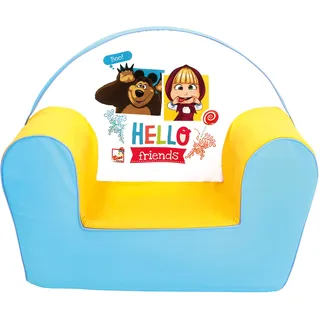 Mascha und der Bär Kindersessel, Kinderzimmer (Kuschelsessel für Kinder, ab einem Alter von 18 Monaten geeignet, Sitzhöhe: 13,5 cm, Sitztiefe: 23 cm, Rückenlehne: 29 cm), Mehrfarbig