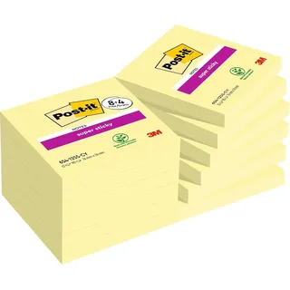 Post-it 8 + 4 GRATIS: Post-it® Super Sticky Haftnotizen extrastark gelb 8 Blöcke + GRATIS 4 Blöcke