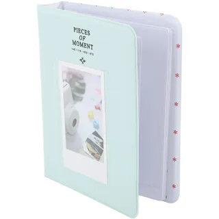 3-Zoll-Fotoalbum, PU-Leder, 64 Taschen, Album, Fotokarten-Buchalbum für 12/11/9 und Series 3-Zoll-Fotos, Kinokarten, Visitenkarten (Grün)