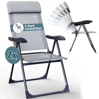 CASARIA Gartenstuhl 73 x 73 x 108 cm grau 2 St.