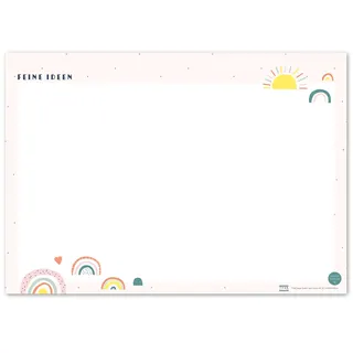 TYSK Design Schreibtischunterlage Regenbogen Blanko (Design wählbar) Tischunterlage aus Papier zum Abreißen DIN A3 To Do Liste Notizblock Wochenplaner