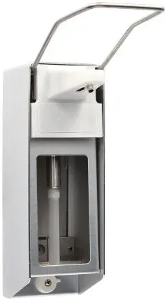 Medi-Inn Wandspender Aluminium, langer Armhebel, mit Verschlussblende, für 500 ml Euroflaschen 1 Stück