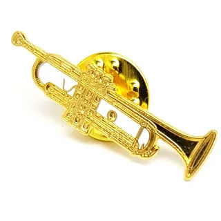 Pin goldfarbene Trompete, Butterfly-Verschluss, Anstecknadel für Revers, Hut, Baseballkappe, Taschen, Rucksack
