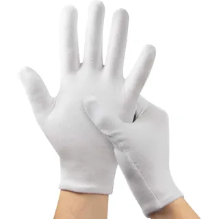 Weiße Handschuhe, 3Pairs Baumwollhandschuhe für Ekzem, Weiße Baumwoll-Ekzem-Handschuhe für Männer und Frauen trockene Hände, Atmungsaktive Maschine waschbare Tuchhandschuhe