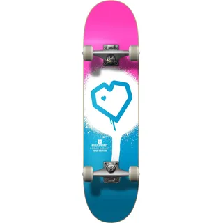 Centrano Blueprint Spray Heart V2 Skateboard Komplettboard Blau/Weiss/Rosa 7.75"