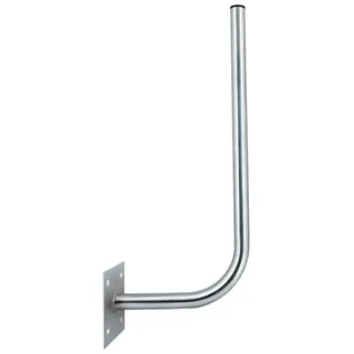 PremiumX 30cm Wandhalter 70cm Mast Stahl verzinkt Ø 38mm große Platte Wetterstation Wand-Halterung extra lang