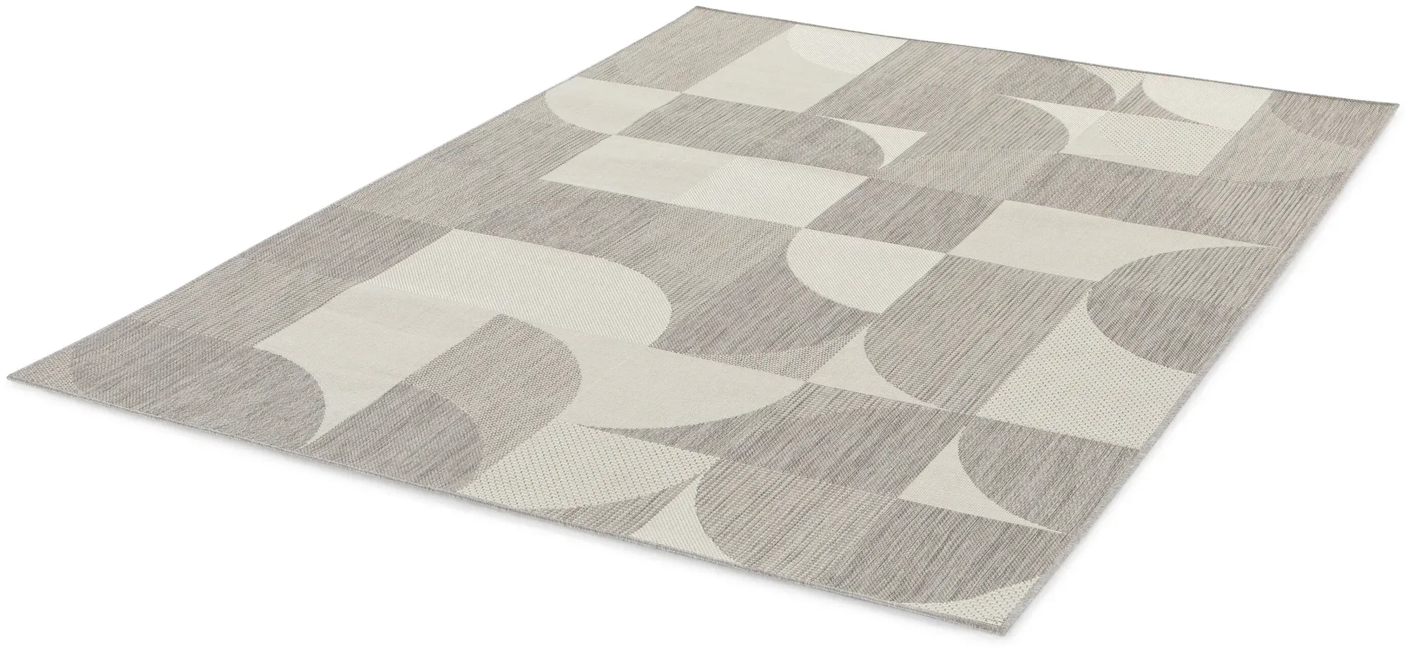Tchibo - Faltbarer Outdoor-Teppich im geometrischem Design - grau