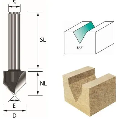 ENT V-Nut- und Schriftenfräser HW 90° | 32 mm | 22 mm