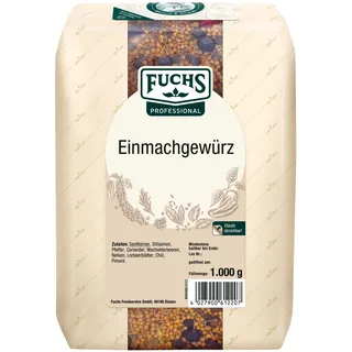 Fuchs Professional - Einmachgewürz ganz | Zum Einmachen von Gemüse oder zum Verfeinern von Antipasti, Fleisch,- oder Fischgerichten | Profi-Qualität für Großverbraucher und Gastronomie | 1 kg