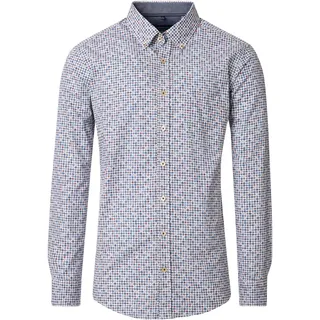 Langarmhemd CASAMODA "CASAMODA Freizeithemd Print", Herren, Gr. 4XL, Normalgrößen, hellblau, 100% Baumwolle, bedruckt, comfort fit, Hemden