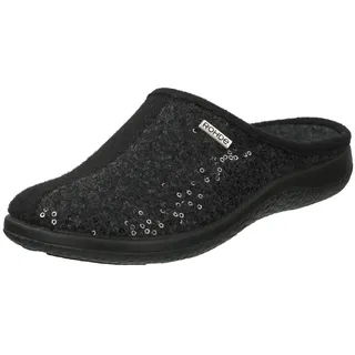 ROHDE 6550 Bari Schuhe Damen Hausschuhe Pantoffeln Softfilz Weite G, Größe:38 EU, Farbe:Grau