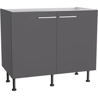 OPTIFIT Spülenunterschrank Ingvar420 100 cm x 87 cm x 58,4 cm Anthrazit Matt