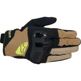 Alpinestars Chrome V2 Handschuhe kurz - Beige/Schwarz/Neon-Gelb - M