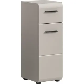 welltime Unterschrank FLORENZ, Höhe 80 cm, 1 Tür, 1 Schubkasten (1-St., TOPSELLER) Türanschlag wechselbar, hochwertige MDF Front, Badschrank, Bad beige
