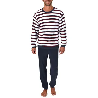 normann Frottee Pyjama Schlafanzug Streifen Rot 52