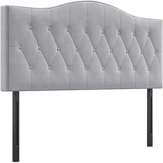 Homcom Kopfteil für Bett gepolstert in grau Pappel Polyester 185 x 8D x 134H cm-Grau | Gr.: onesize
