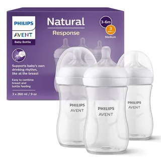 Philips Avent Natural Response Babyflasche mit 260 ml mit Saugern für mittleren