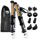 Alpin Loacker Wanderstöcke faltbar Carbon mit Korkgriff (Nordic Walking Stöcke Damen & Herren), Leichte Faltbare Trekkingstöcke Teleskop für Bergsport 135 cm