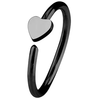 Taffstyle Nasenpiercing Piercing Septum Tragus Helix Hufeisen Horseshoe, Universal Ring Hoop Clip On mit Motiv Für Ohr Nase Lippe Brust Intim schwarz