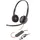 Poly 3220 Schwarz Kabelgebundenes Stereo-Headset USB-C/A unterstützt Poly Lens