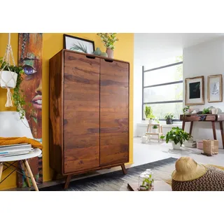 MASSIVMOEBEL24.DE Kommode Sheesham 90x40x145 walnuss lackiert MALMÖ 2 108