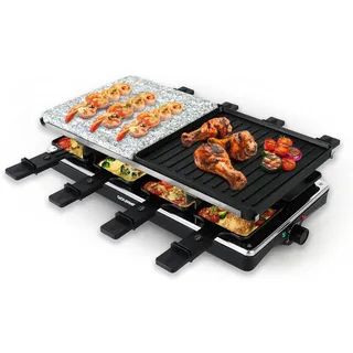 EasyMaxx Raclette Grill 1400W 8 Personen Schwarz/Grau