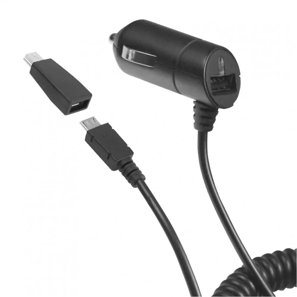 DParts Kfz-Ladekabel Nano Connect Micro/USB 1A schwarz inklusive MiniUSB Adapter