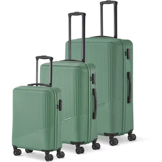 4 Rollen Kofferset 3-teilig grün