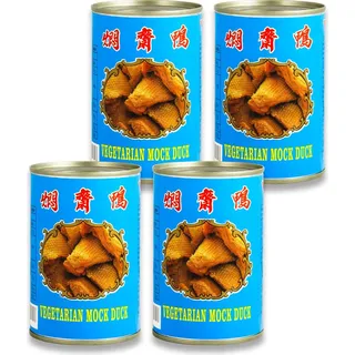 4er-Pack Wu Chung Mock Ente, vegetarisch VEGETARIAN MOCK DUCK aus Weizeneiweiß [ 4x 280g / 180g ATG ]