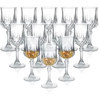 Soopiiso Cordial Gläser, 50 ml, Schnapsgläser mit Stiel/Tequila-Schnapsgläser/Sherry-Gläser, 12 Stück