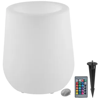 Tectake Luminous Courve Pot 38 x 44 cm Weiß