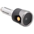 HIGHSIDER pro Akron-Flash LED Bar End Indicator Gehäuse Schwarz-Titan / Linse Orange (Paar), Vorn