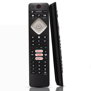 Universeller Ersatz für die Philips TV-Fernbedienung für alle Philips LCD LED Smart TVs, Keine Einrichtung erforderlich, Philips-Fernbedienung für TV mit Netflix-, YouTube- und Rakuten TV-Tasten