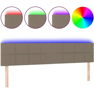 vidaXL LED Kopfteil Taupe 180x5x78/88 cm Stoff