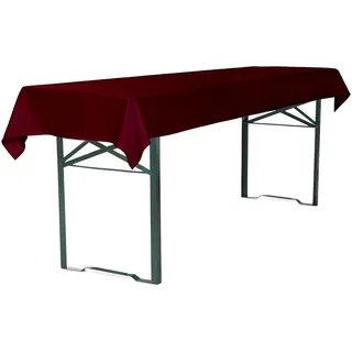 TexDeko Tischdecke für Bierzeltgarnitur 100x250cm, waschbar Bordeaux
