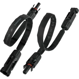 Kabelmeister Solar-Fensterdurchführung MC4 kompatibel, 2er Set, schwarz, Flexible Länge: 30 cm