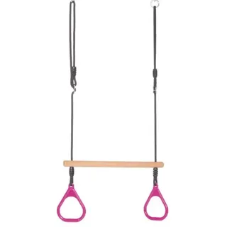 Dice Berg Playbase Zubehör Ringtrapez mit Kunststoffringen in Pink/Rosa mit schwarzem geflochtenem Seil - passend für BERG PlayBase
