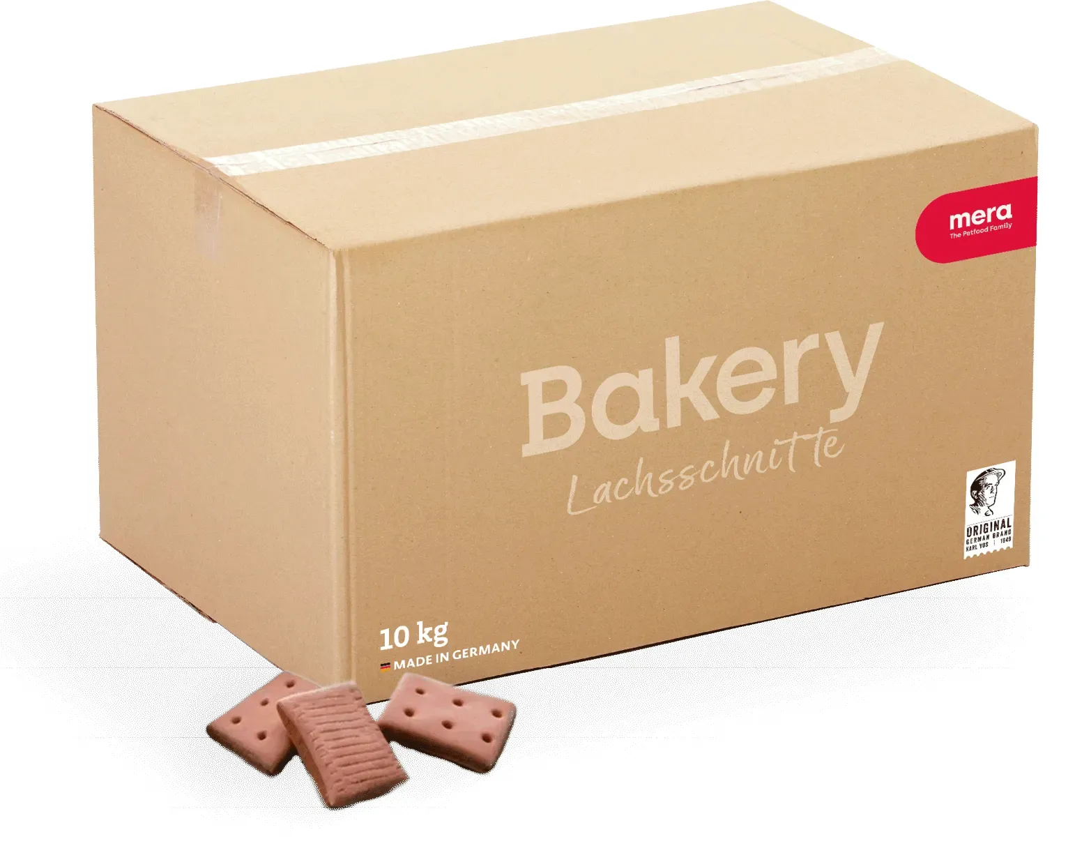 mera Bakery Lachsschnitte Leckerlie für Hunde | Die schmackhafte Belohnung | Hundesnacks | Lecker und gesund belohnen, trainieren und verwöhnen 10kg