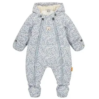 Steiff Schneeanzug EU Größe 56 cashmere blue, warmer Winter Overall, mit Kapuze, ideal für Schnee & Outdoor, Skianzug für Kinder, waschmaschinenfest