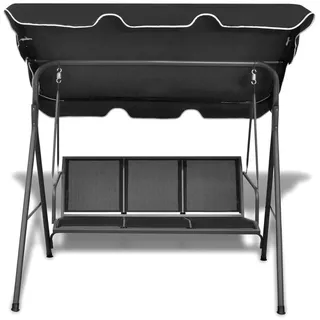 vidaXL Hollywoodschaukel mit Dach schwarz  3-Sitzer