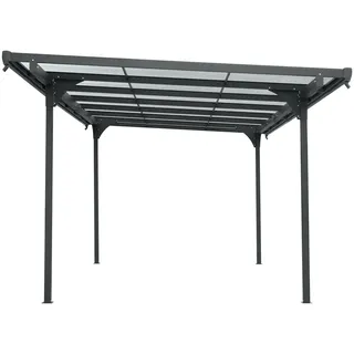 Floraworld Carport Freiburg 2,99 x 4,96 m anthrazit inkl. Regenrinne