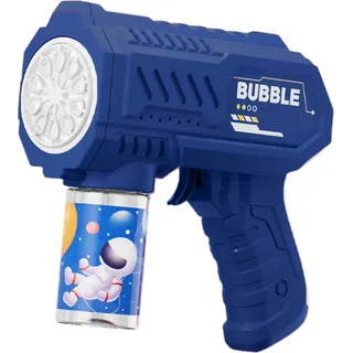 Kinder-Blasenmacher-Maschine mit Licht, 10 Löcher, tragbares Kleinkind-Handgerät, automatisches Blasengebläse, Spielzeug, Jungen und Mädchen, G... - Blau